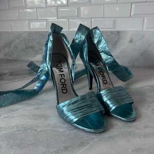 Tom Ford Laminated Eel Ankle Wrap Sandal